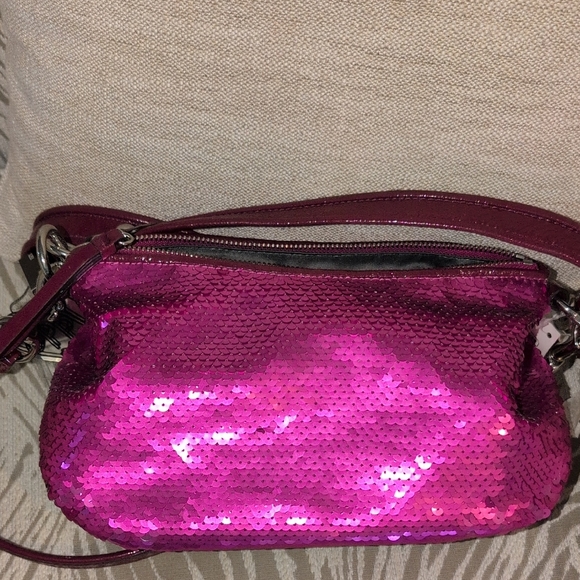 Coach Pink / Magenta Sequin 2 Way Bag K1069- 16482 - Picture 8 of 14
